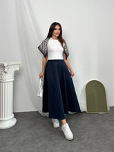 Beli Lastikli Scuba Kumaş Kloş Etek 8936 - Lacivert